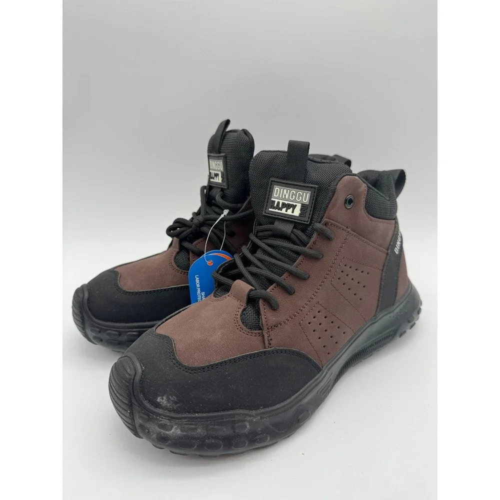 Dinggu Tappy Work Boots Brown Black‎ Men's Size 8 Lace Up Casual Hiking